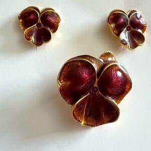 Joan Rivers Elegant Gold and Purple Floral Jewelry Set